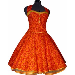 Tanzkleid mit Petticoat gelb orange geflammt mit Petticoat