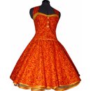 Tanzkleid mit Petticoat gelb orange geflammt mit Petticoat