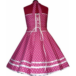 Kleid zum Petticoat pink kleine weiße Punkte Korsage