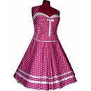 Kleid zum Petticoat pink kleine weiße Punkte Korsage