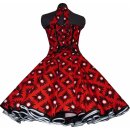 50er Kleid zum Petticoat weiße Punkte schwarze Blumen