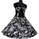 Festliches schwarzes Blumenkleid zum Petticoat 50er Jahre