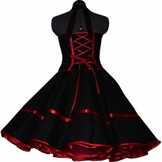Festliches Rockabillykleid schwarz zum Petticoat Retro rot