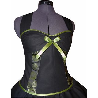 50er Kleid schwarz zum Petticoat glänzende grüne Rosen