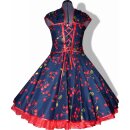 Kirschkleid zum Petticoat blau weiß schwarz creme