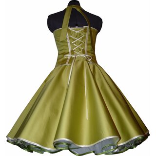 Festliches grün olive Petticoatkleid 50er Jahre  zum Petticoat Fliederblüten