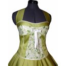 Festliches grün olive Petticoatkleid 50er Jahre  zum Petticoat Fliederblüten