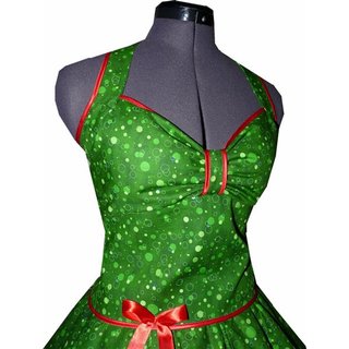 50er Tanzkleid zum Petticoat grün mit grünen Punkten