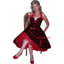 Punktekleid Rockabilly schwarz große rote Tupfen