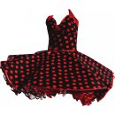 Punktekleid Rockabilly schwarz große rote Tupfen