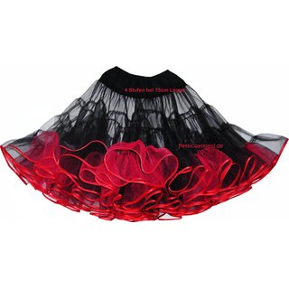 Petticoat schwarz rot geflammt zweifarbig