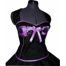 50er Kleid schwarz zum Petticoat Dekoltee orchidee 36