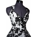 50er Jahre Kleid zum Petticoat weiß schwarz Blumen