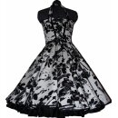50er Jahre Kleid zum Petticoat weiß schwarz Blumen
