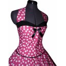 50er Kleid zum Petticoat pink weiße tanzende Punkte schwarz