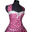 50er Kleid zum Petticoat pink weiße tanzende Punkte...