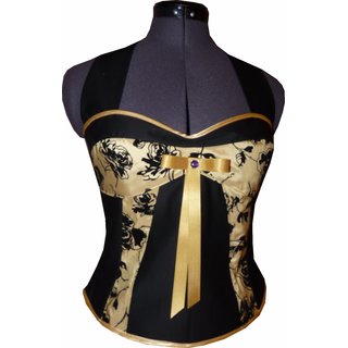 Festliches 50er Kleid zum Petticoat schwarz Dekoltee gold...