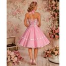 Petticoatkleid rosa mit Punkten und Blüten