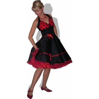 Lolitakleid schwarz mit rot-schwarzen Punkten