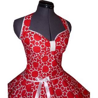 Rotes Tanzkleid der 50er Petticoatkleid im Kettendesign