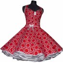 Rotes Tanzkleid der 50er Petticoatkleid im Kettendesign