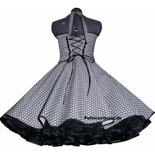 Retrokleid 2 schwarz weie Blumen