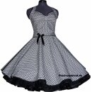 Retrokleid 2 schwarz weiße Blumen