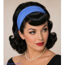 50er Jahre Haarband Rockabilly hellblau/blau mit kleinen...