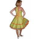 50er Jahre Petticoat Kleid 50th grün orange Punkte