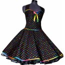 50er Petticoatkleid Vintage schwarz Punkte regenbogen