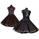 50er Petticoatkleid Vintage schwarz Punkte regenbogen