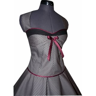 Kleid zum Petticoat grau kleine schwarze Punkte
