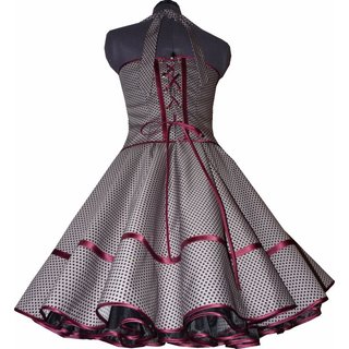 Kleid zum Petticoat grau kleine schwarze Punkte