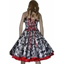 Retrokleid Petticoat schwarz weiße Retroblüten Blumen