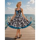 Retrokleid Petticoat schwarz weiße Retroblüten