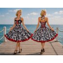 Retrokleid Petticoat schwarz weiße Retroblüten