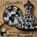 Retrokleid Petticoat schwarz weiße Retroblüten