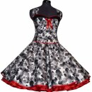 Retrokleid Petticoat schwarz weiße Retroblüten