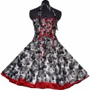 Retrokleid Petticoat schwarz weiße Retroblüten