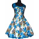 50er Jahre Kleid zum Petticoat türkis Hawai...