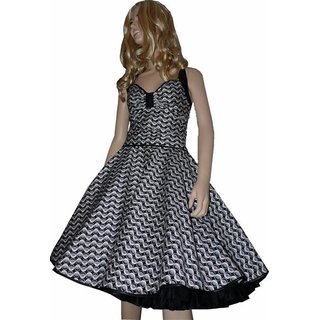 50er Jahre Retro Vintage Petticoat Kleid Punkte schwarz weiß grau