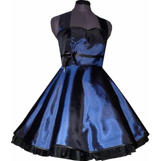 Taftkleid Petticoatkleid 50er Jahre zum Petticoat royalblau 38, Länge 54cm