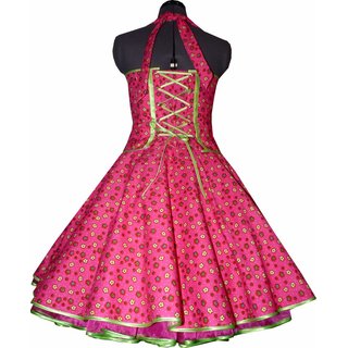 Tanzkleid der 50er zum Petticoat pink kleine Blumen und Punkte