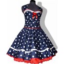 Maritimes Kleid zum Petticoat Marine Sailor blau Punkte weiß rot