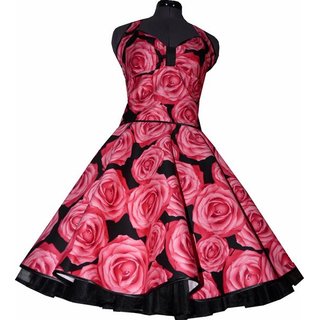 Romantisches rotes Rosenkleid zum Petticoat