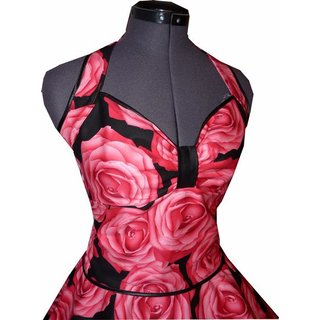 Romantisches rotes Rosenkleid zum Petticoat