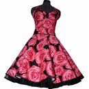 Romantisches rotes Rosenkleid zum Petticoat