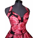Romantisches rotes Rosenkleid zum Petticoat