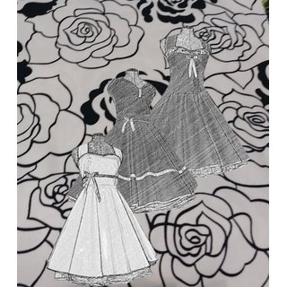 50er Petticoatkleid Jugendweihe weiss schwarze Rosen verschiedene Modelle