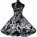 Rosenkleid zum Petticoat weiß schwarze Rosen